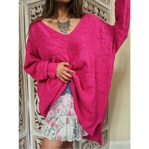 Free People C.O.Z.Y. Pointelle Knit Sweater